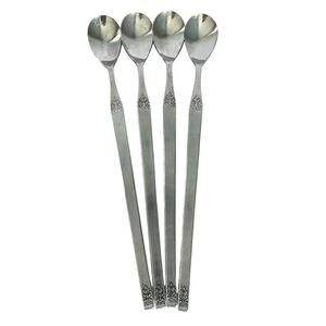 Towle Supreme Cutlery Iced Tea Spoons Pattern TWS202 Japan Stainless Steel VTG